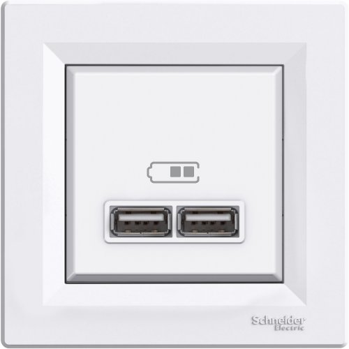 USB РОЗЕТКА 2,1A БЕЛАЯ ASFORA