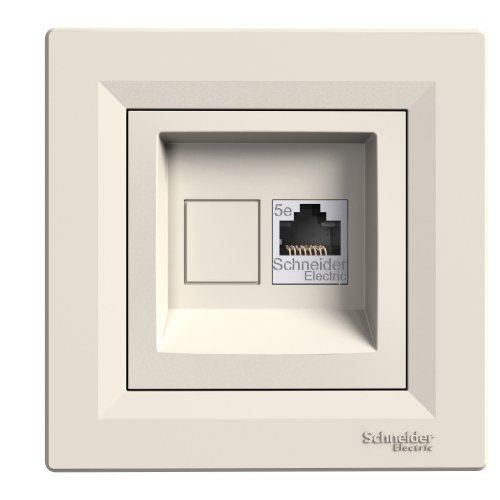 Розетка компьютерная RJ45 UTP КАТ. 5Е КРЕМ ASFORA