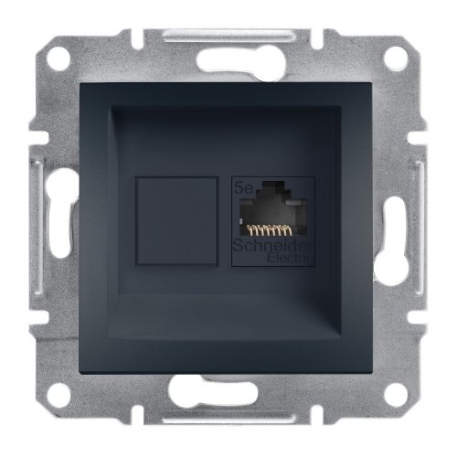 РОЗЕТКА КОМП'ЮТЕРНА RJ45 UTP КАТ. 5Е ASFORA АНТРАЦИТ