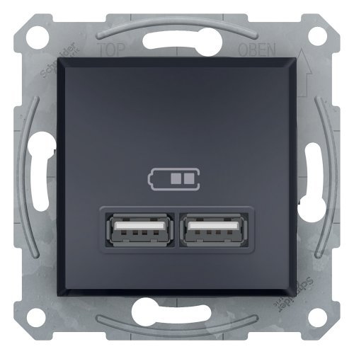 USB РОЗЕТКА 2,1A АНТРАЦИТ ASFORA