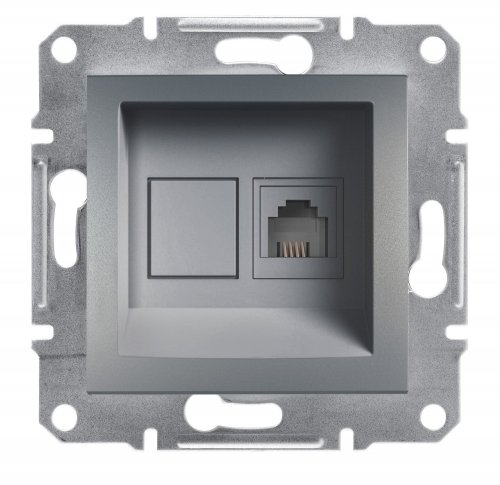 Розетка компьютерная RJ45 UTP КАТ. 5Е ASFORA СТАЛЬ