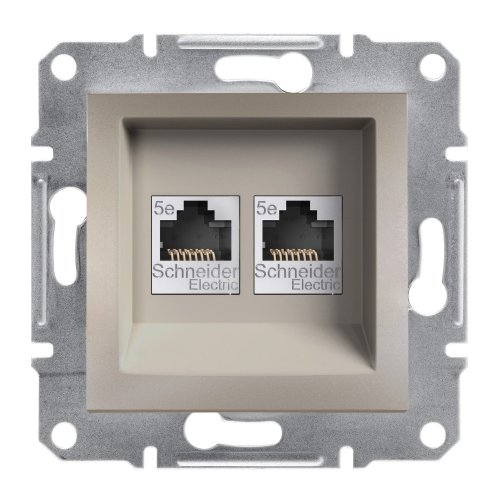 РОЗЕТКА КОМП'ЮТЕРНА RJ45 UTP КАТ. 5Е ПОДВІЙНА ASFORA БРОНЗА