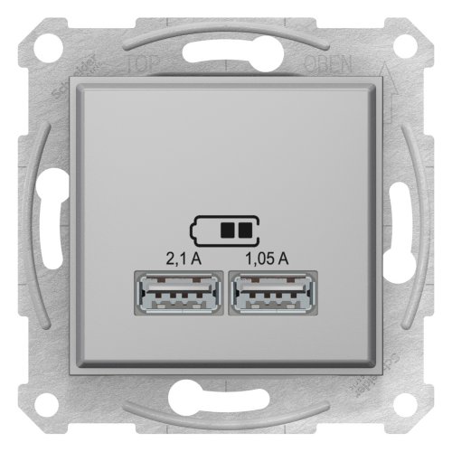 USB РОЗЕТКА SEDNA 2,1A АЛЮМІНІЙ