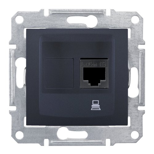 КОМП'ЮТЕРНА РОЗЕТКА RJ45 UTP КАТЕГОРІЯ 5e SEDNA ГРАФІТ