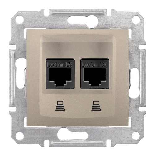 ДВОЙНАЯ КОМПЬЮТЕРНАЯ РОЗЕТКА RJ45 UTP КАТЕГОРИЯ 5e SEDNA ТИТАН