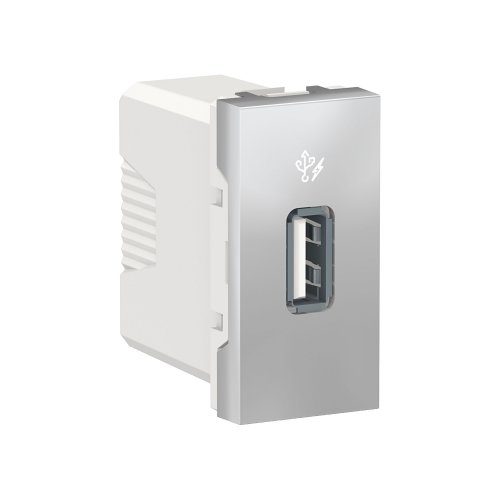 Розетка USB 1 модуль алюміній