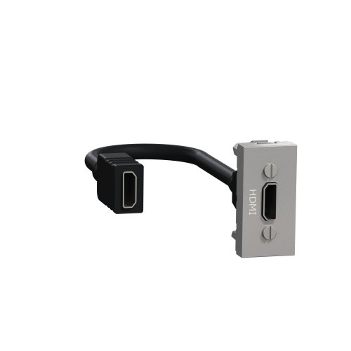 Розетка HDMI, 1 модуль алюміній