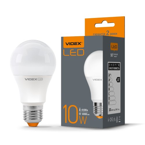 LED лампа VIDEX  A60e 10W E27 3000K 