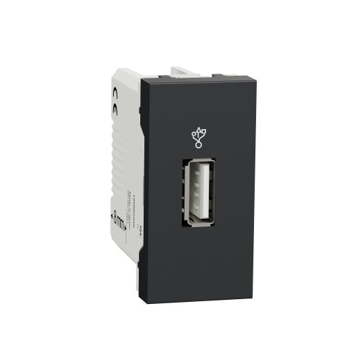 USB-коннектор 1 модуль антрацит