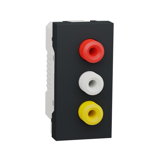 Розетка 3 RCA, 1 модуль антрацит