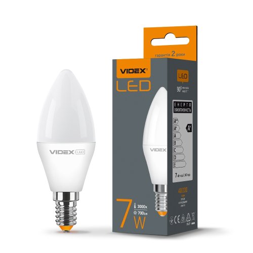 LED лампа VIDEX  C37e 7W E14 3000K
