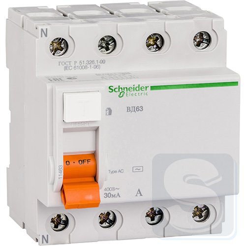 Диф. реле RESI9 4P 40A 100mA АС