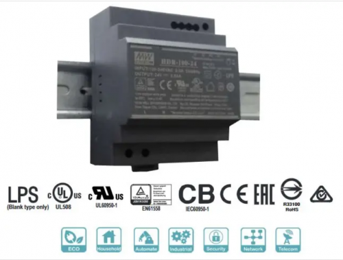 Блок питания Mean Well на DIN-рейку 100.8W DC24V (HDR-100-24N)