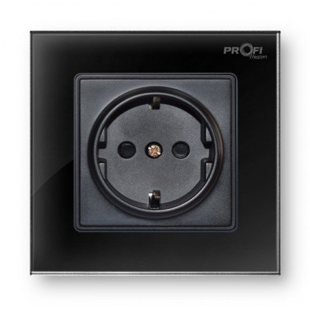 Розетка із заземленням Profi therm Singl Elegant Black