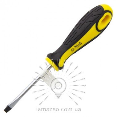 Викрутка плоска LEMANSO 5x75 LTL30003 жовто-чорна