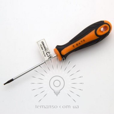 Викрутка LEMANSO T06x75 LTL50001 помаранчево-чорна