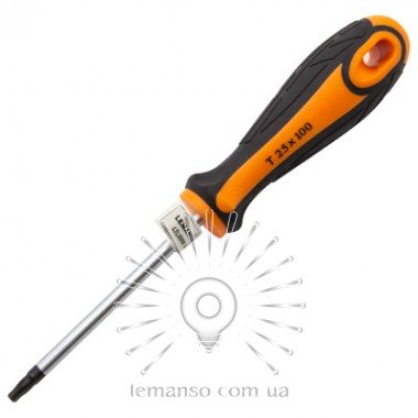 Викрутка LEMANSO T25x100 LTL50006 помаранчево-чорна