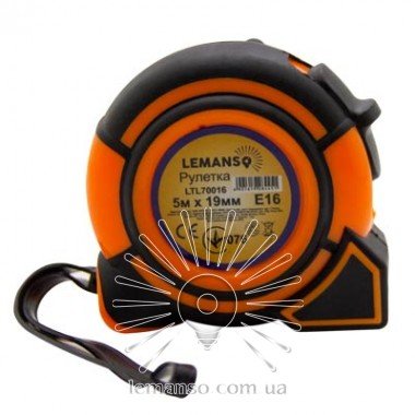 Рулетка LEMANSO 5м x 19мм LTL70016 помаранчево-чорна
