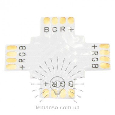 З'єднувач X для LED стрічки Lemanso 10мм 4pin без зажимів / LMA9434