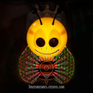 Нічник Lemanso Бджілка 4 LED*RGB з сенсором жовта / NL162