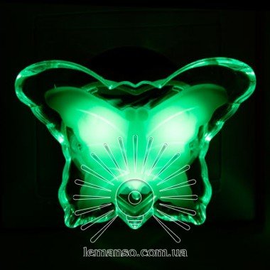 Нічник Lemanso Метелик зелений 3 LED / NL103