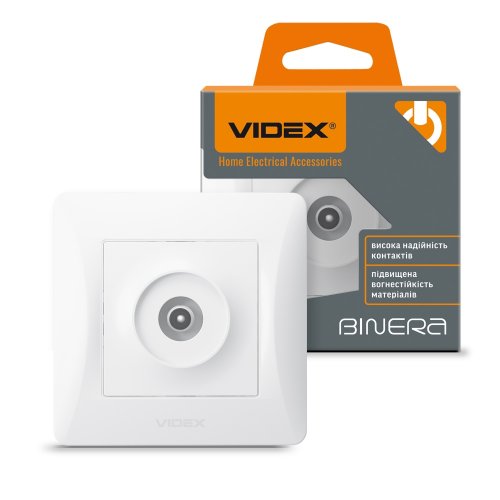 VIDEX BINERA Розетка TV одинарна телевізійна біла